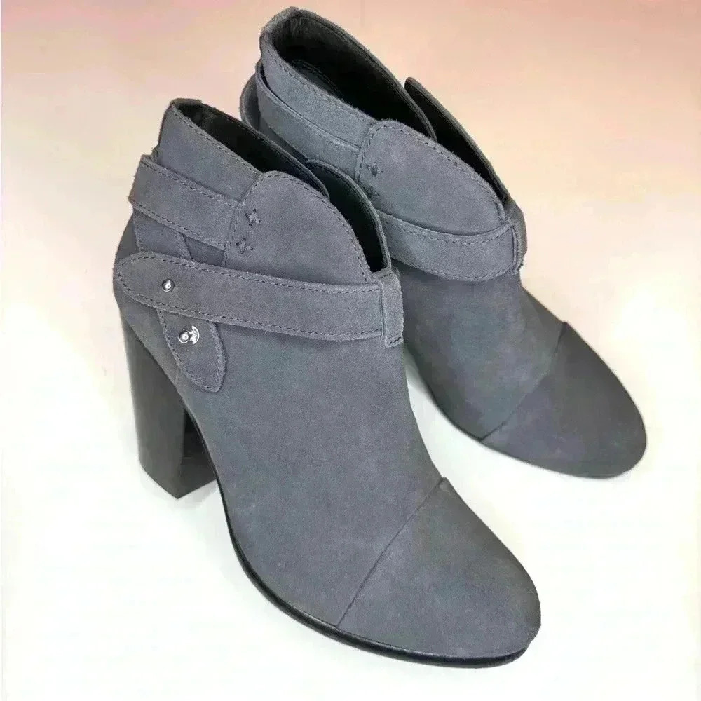 Rag & Bone Women’s Harrow Dark Grey Suede Booties Ankle Boots Size-37